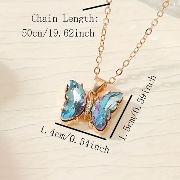 Fashion Style Gradient Butterfly Pendant Necklace for Women ( 1 Pc ) - Picture 12 of 14